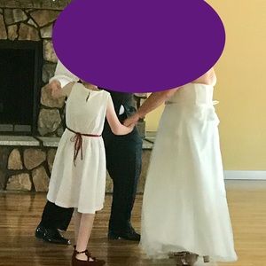 Girls white eyelet Lands End dress